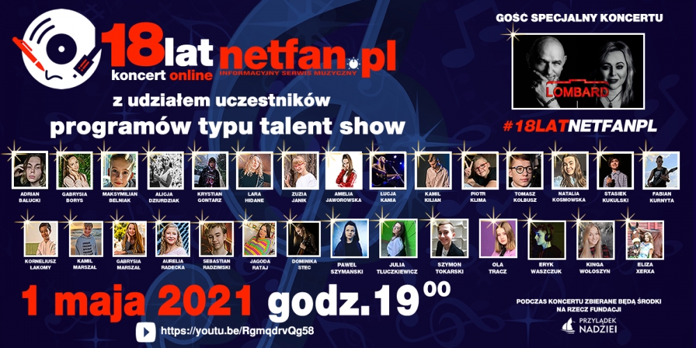 Świętuj z nami 18-tkę NetFan.pl podczas urodzinowego koncertu online!