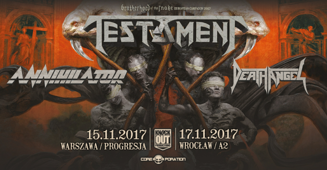 Testament na dwóch koncertach w Polsce w towarzystwie Annihilator i Death Angel!