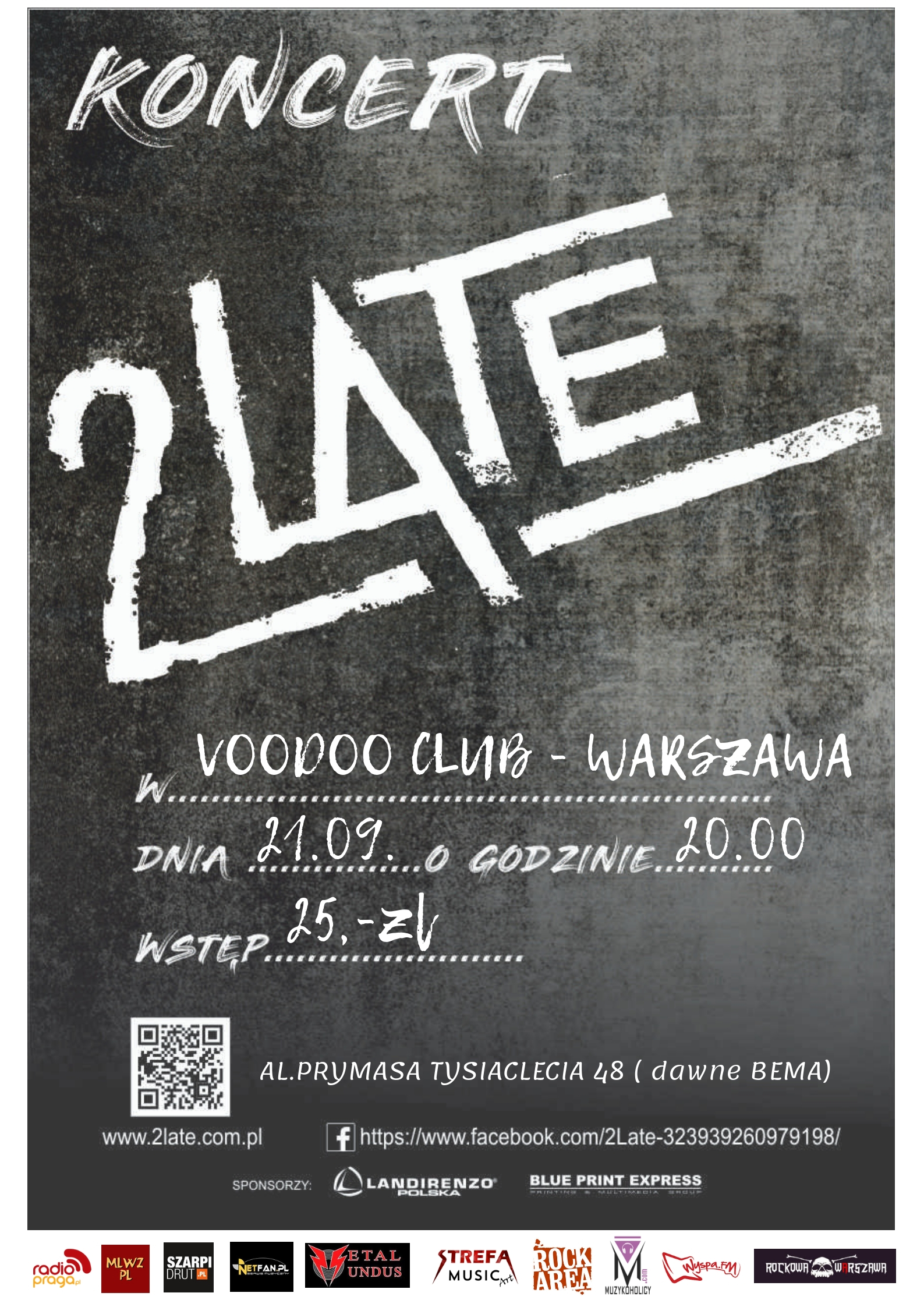 2LATE - koncert 21.09 w Warszawie - promocja Epki EASY