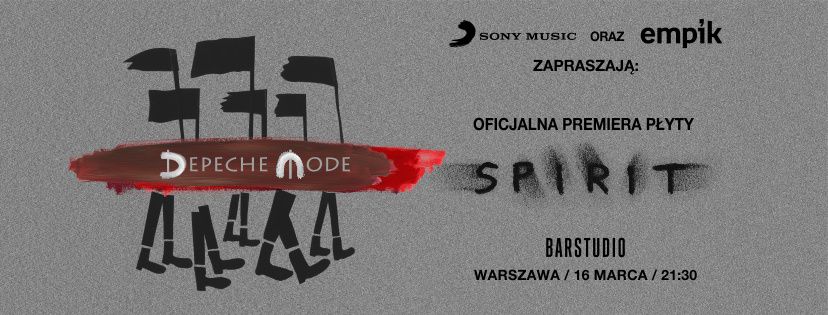 Depeche Mode - polska premiera płyty Spirit w barStudio 16 marca! 