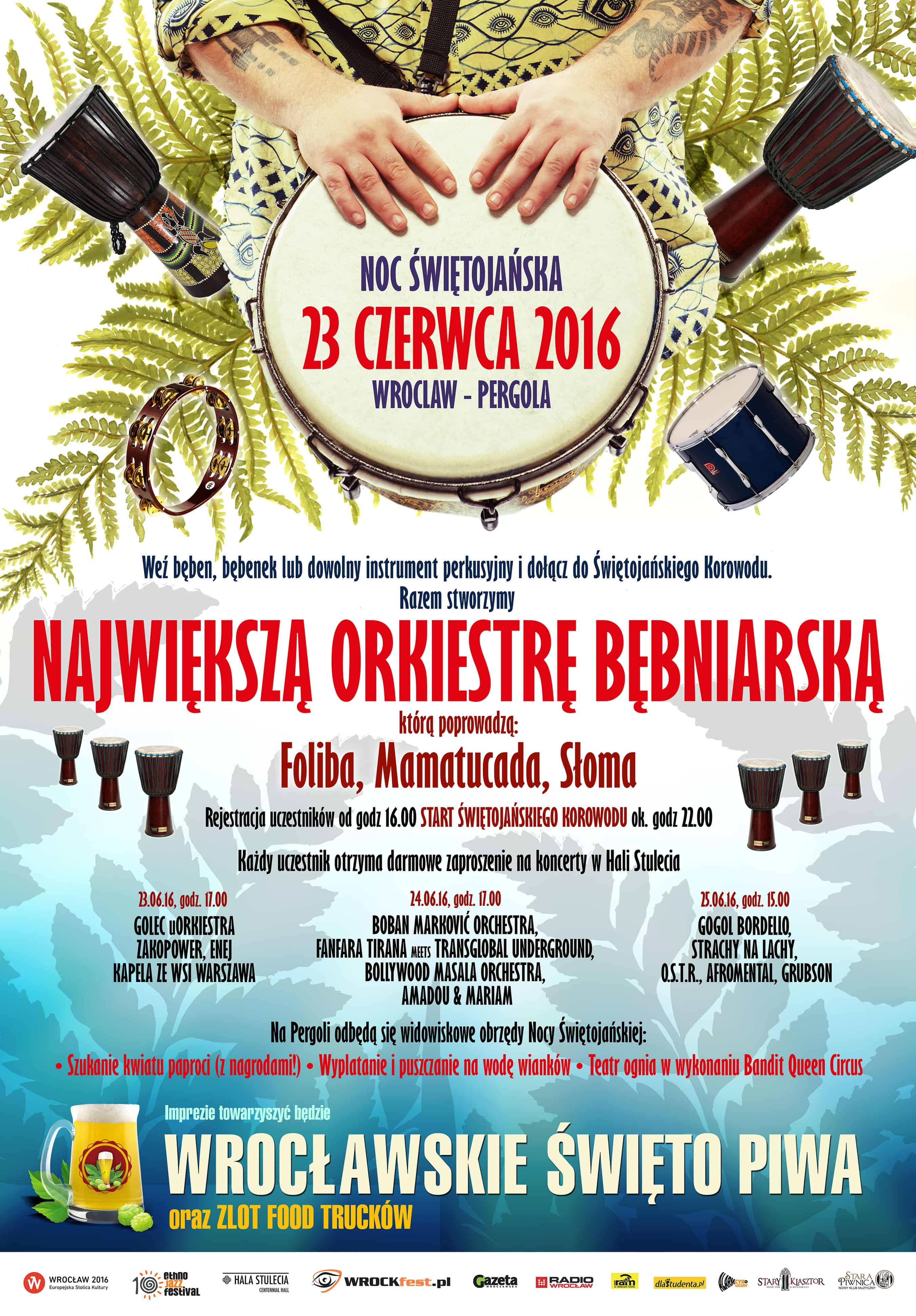 Zagraj w Największej Orkiestrze Bębniarskiej podczas Nocy Świętojańskiej we Wrocławiu!
