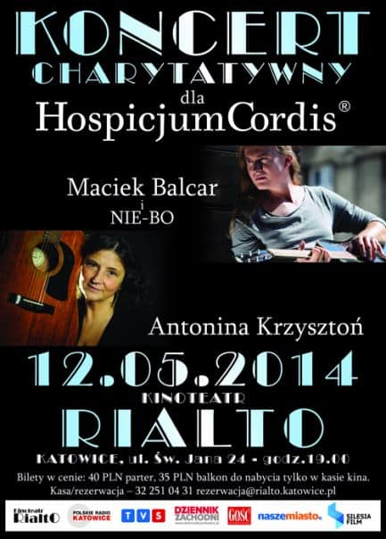 Antonina Krzysztoń i Maciej Balcar:  Wspólny koncert charytatywny dla Hospicjum Cordis w katowickim Rialcie