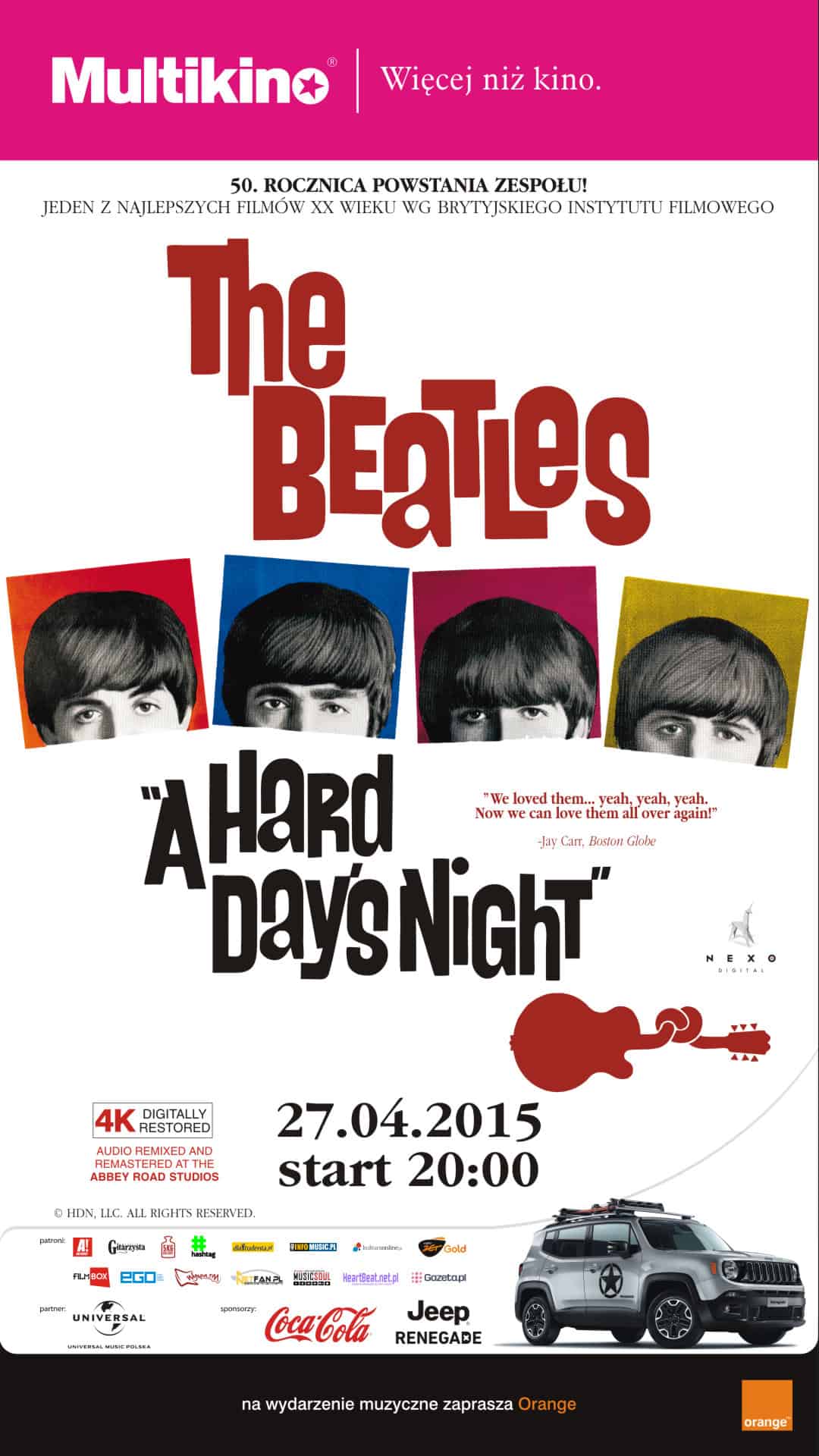 Szalona komedia pomyłek z zespołem The Beatles   – A Hard Day‘s Night ponownie tylko w Multikinie!