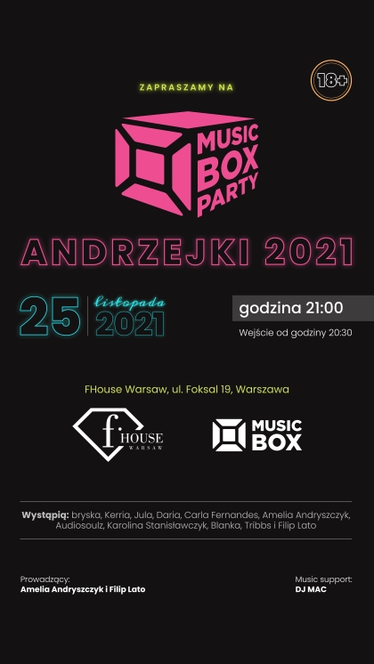 Music Box Party - Andrzejki 2021 w FHouse Warsaw