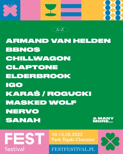 Masked Wolf, Armand Van Helden, Elderbrook, Claptone i inni dołączają do lineupu Fest Festivalu 2022.